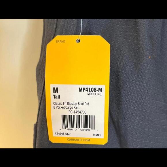 Carhartt NWT Men's Cargo Pants Gray Size M Tall - Durable and Stylish - Picture 8 of 8